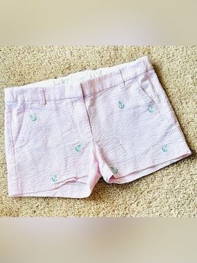Crewcuts Anchor Embroidered Seersucker Shorts